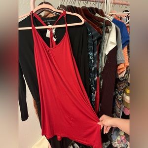 NWT Swomog Red Flowy Dress